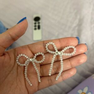 Altar'd State Pearl Beaded Bow Earrings